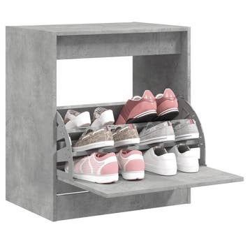 vidaXL Schoenenkast 60x42x69 cm bewerkt hout betongrijs, Huis en Inrichting, Kasten | Schoenenkasten, Verzenden, Nieuw
