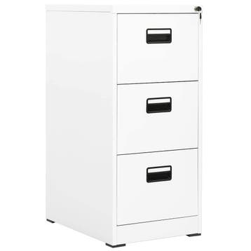 vidaXL Archiefkast 46x62x102,5 cm staal wit, Huis en Inrichting, Verzenden, Nieuw