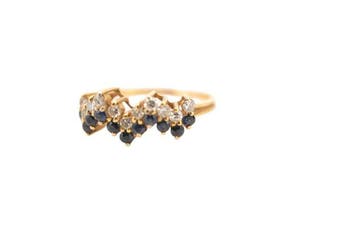Ring - 19.2 kt. Geel goud - Saffieren en diamanten, Handtassen en Accessoires, Nieuw
