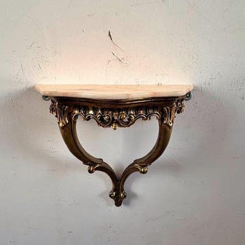 Wandtafel - Marmer, Verguld hout, Antiek en Kunst