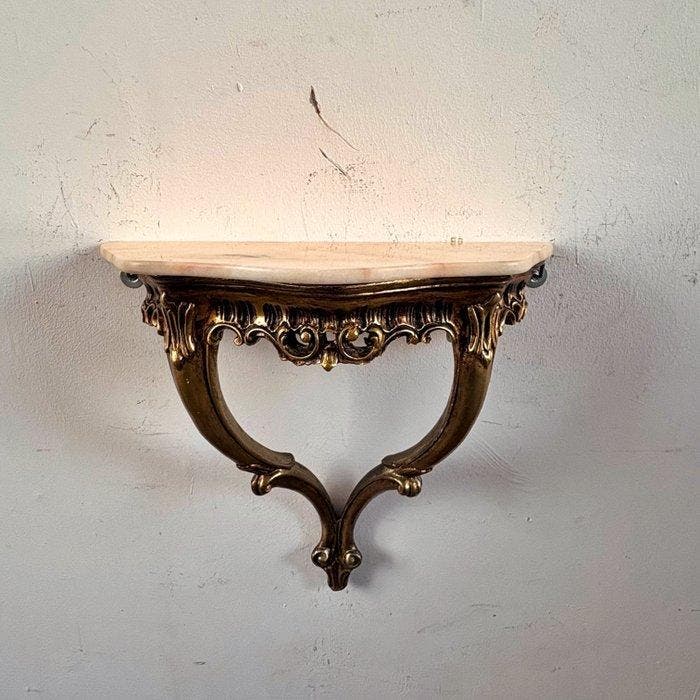 Wandtafel - Marmer, Verguld hout, Antiek en Kunst, Curiosa en Brocante