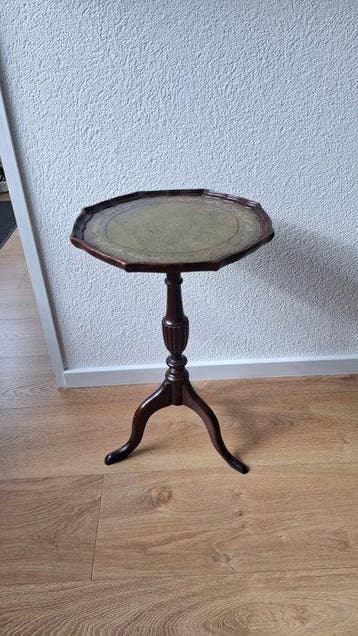 Table dappoint - bois dacajou, Cuir - Petit guéridon à vin, Antiquités & Art