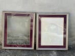 Cadre (2) - Bois, feuille dargent - paire de cadres vintage