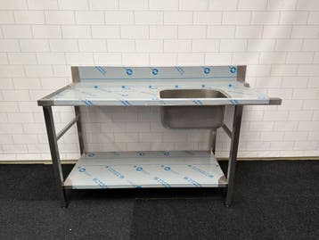 Elfinox aanvoertafel t.b.v. doorschuifvaatwasser 160 cm, Ophalen of Verzenden, Nieuw in verpakking, Inox Meubilair