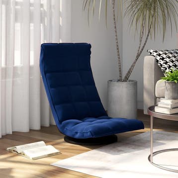 vidaXL Vloerstoel draaibaar fluweel blauw, Maison & Meubles, Chaises, Verzenden