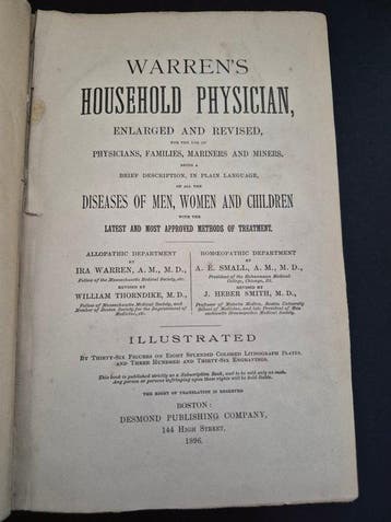 Ira Warren - Warrens Household Physician - 1896, Antiek en Kunst