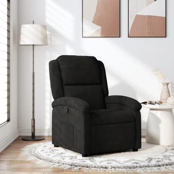 vidaXL Relaxfauteuil Zwart Fluweel, Verzenden, Nieuw