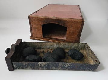 Stoof / Voetenwarmer - Voetenbank - Hout - Steen