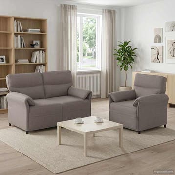 vidaXL bank / zetelstel 2 st Taupe Stof, Huis en Inrichting, Zetels | Zetels, Verzenden, Nieuw