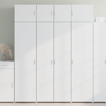 vidaXL Hoge kast 80x42,5x185 cm bewerkt hout wit, Verzenden, Nieuw