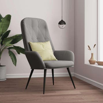vidaXL Relaxstoel fluweel lichtgrijs, Verzenden