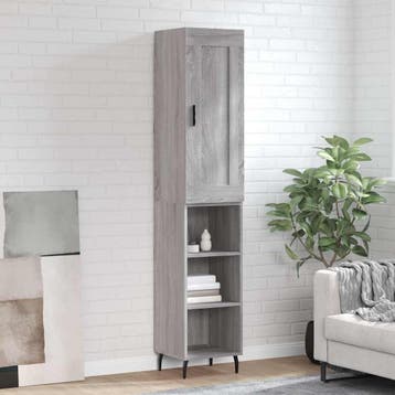 vidaXL Hoge kast 34,5x34x180 cm bewerkt hout grijs sonoma, Verzenden, Nieuw