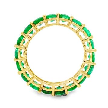 Ring - 14 karaat Geel goud - 3.45ct. tw. Smaragd - Ring met, Nieuw