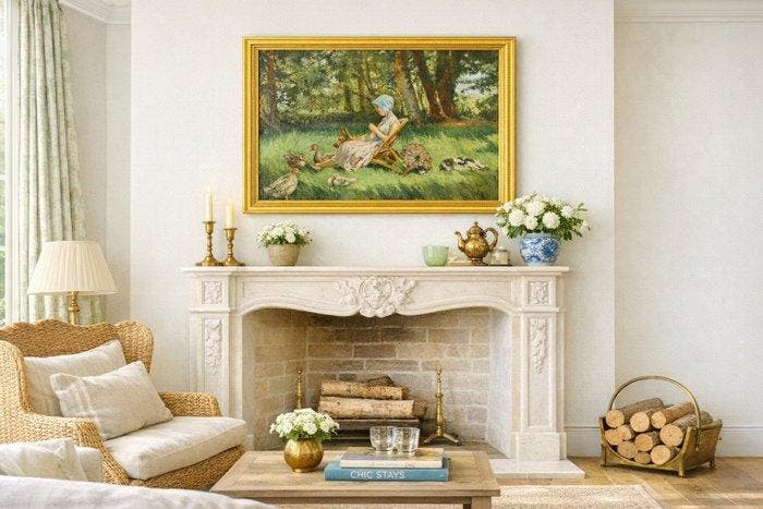 Ferdinand Gueldry (1858-1945) - Ghislaine et ses amis, Antiquités & Art, Art | Peinture | Classique