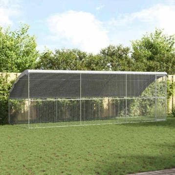 vidaXL Kippenkooi met 1 deur 3 st zilver 600x200x200 cm, Verzenden