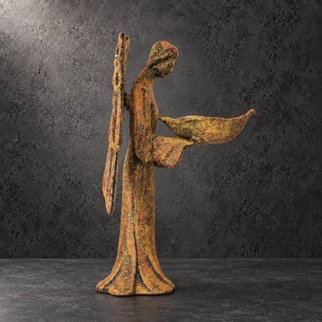 Beeldje - IJzeren engel met schaal - IJzer, Antiek en Kunst