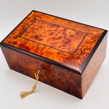 Sieradendoos - Thuya-hout, hout, marquetterie, levensboom, Antiek en Kunst