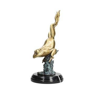 Figurine - Jumping frog - Bronze