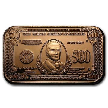 10 troy ounce - Koper .999 - 10 x 1 oz $500 US William, Postzegels en Munten, Edelmetalen en Baren
