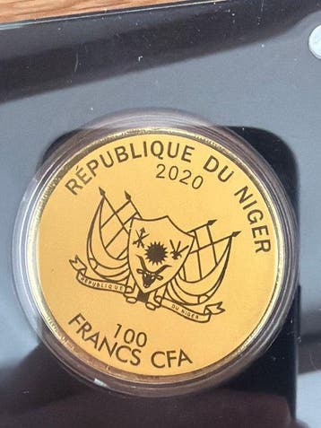 Niger. 100 Francs 2020 20 Mark Wilhelm I. 1871, 1/200 Oz, Postzegels en Munten