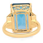 Ring - 14 karaat Geel goud - 13.08ct. tw. Topaas - Diamant -