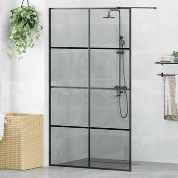 vidaXL Inloopdouchewand Zwart 115 x 195 cm gehard glas, Verzenden, Nieuw