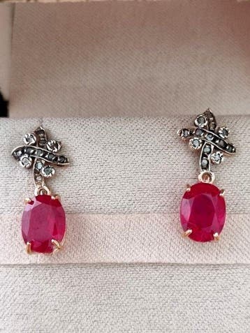Zonder minimumprijs - Oorbellen - 9 kt. Zilver, Roségoud, Nieuw