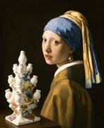 Heinen Delfts Blauw - Vaas - Keramiek - Tulpenvaas Vermeer, Antiek en Kunst
