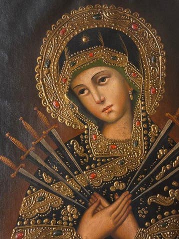 Peruvian Vicereganal Cuzco Painting ( Mid XX) - Our Lady of, Antiek en Kunst
