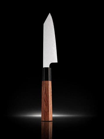 Keukenmes - Blazen - Damascus-staal, Koolstofvezel, Hout -