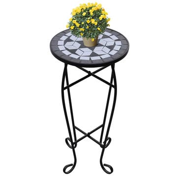 vidaXL Bijzeltafel mozaïek zwart en wit, Tuin en Terras, Verzenden, Nieuw