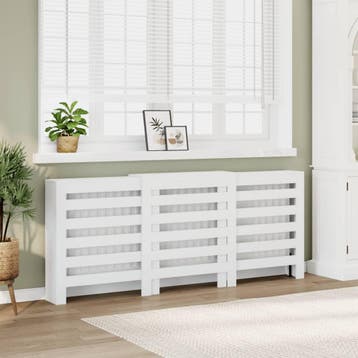 vidaXL Radiatorombouw 205x21,5x83,5 cm bewerkt hout wit, Verzenden