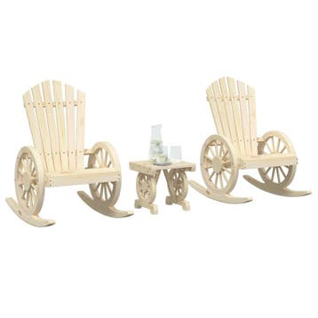 vidaXL 3-delige Loungeset massief vurenhout, Verzenden, Loungeset