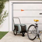 vidaXL Hondenfietstrailer oxford stof en ijzer grijs en, Verzenden