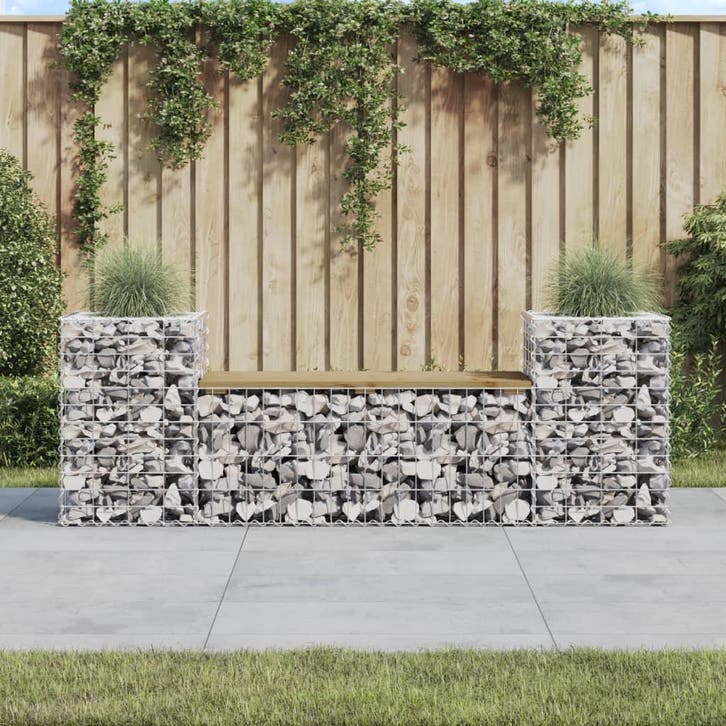 vidaXL Tuinbank schanskorfontwerp 183x41x60,5 cm, Tuin en Terras, Tuinsets en Loungesets, Nieuw, Verzenden