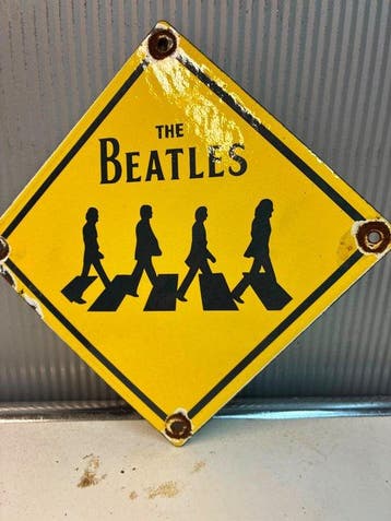 The Beatles – Abbey Road – Emaille Reclamebord – Geel, Cd's en Dvd's, Nieuw in verpakking
