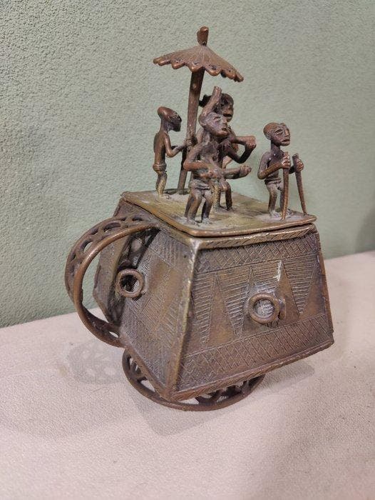 Pot - Brons - Bronze Aschanti/Akan doos, Antiek en Kunst, Kunst | Niet-Westerse kunst