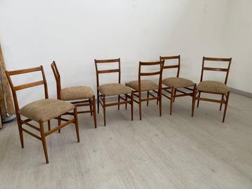 Cassina - Gio Ponti - Stoel (6) - 646 Leggera - Hout