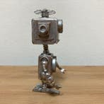 Steampunk Style Robot Sculpture - Handmade Miniature Metal, Antiek en Kunst