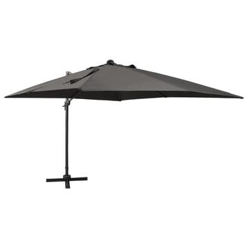 vidaXL Zweefparasol met paal en LED-verlichting 300 cm, Tuin en Terras, Verzenden, Nieuw