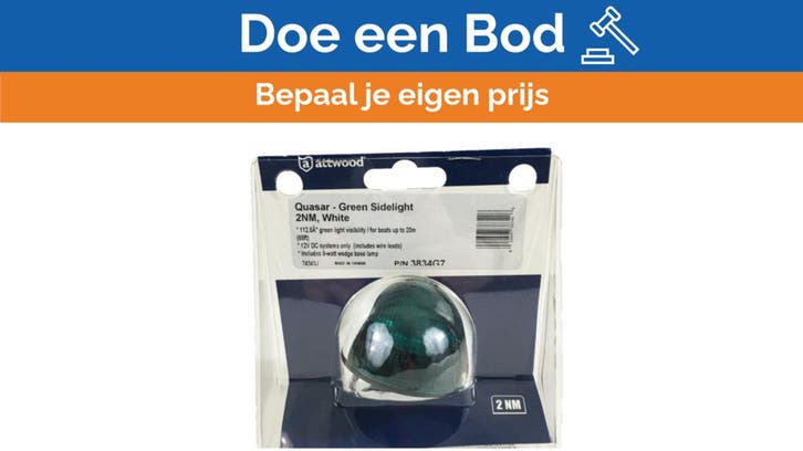 Bieden: Attwood 12V green side navigation light 2NM - 3834G7, Watersport en Boten, Bootonderdelen, Ophalen of Verzenden
