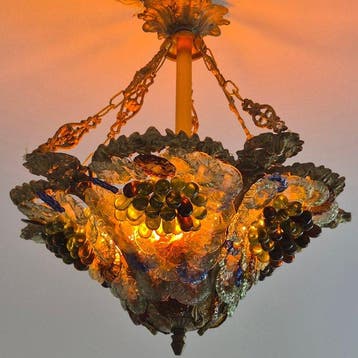 Murano Glas-Kronleuchter – Korbkrone mit Glasfrüchten und