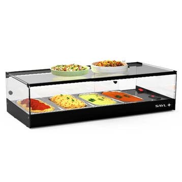 Verwarmde Tapasvitrine | LOGIC | Zwart | 4x 1/3 GN | 80°C, Verzenden, Nieuw in verpakking