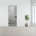 Glazen binnendeur XL voor stomp kozijn zwart beslag-Grijs ge, Doe-het-zelf en Bouw, Glas en Ramen, Verzenden, Nieuw