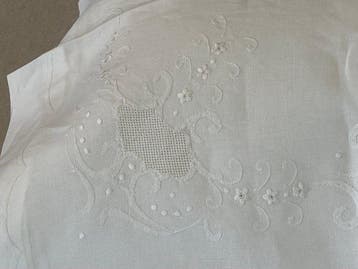 ricami fatti a mano - Drap de lit (3) - 246 cm - 225 cm -, Antiquités & Art