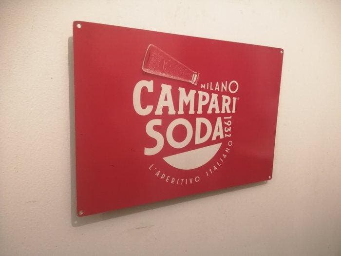 Davide Campari spa Milano - Depero - Enseigne publicitaire -, Antiquités & Art, Antiquités | Assiettes décoratives & Carrelages