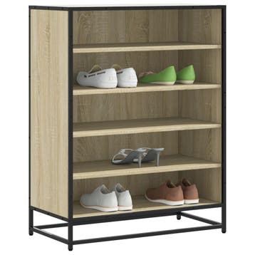 vidaXL Schoenenkast 75x38x97,5 cm bewerkt hout en metaal, Huis en Inrichting, Kasten | Schoenenkasten, Verzenden, Nieuw
