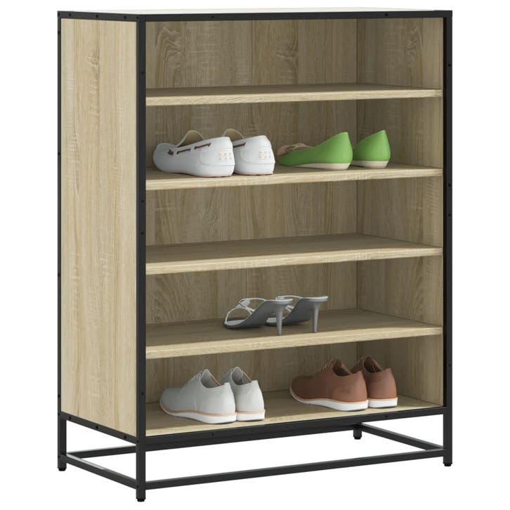 vidaXL Schoenenkast 75x38x97,5 cm bewerkt hout en metaal, Huis en Inrichting, Kasten | Schoenenkasten, Nieuw, Verzenden