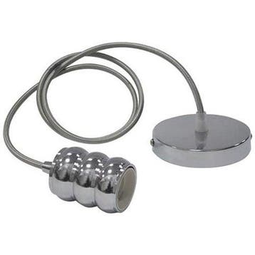 Industriële LED Hanglamp Ronde Mat Chroom Aluminium - E27, V, Huis en Inrichting, Lampen | Hanglampen, Verzenden, Nieuw