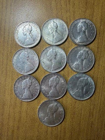 Italië, Republiek 500 Lire Anni vari Caravelle (10 monete)